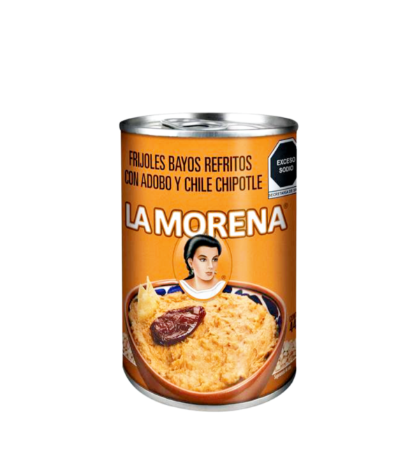 Frijoles bayos refritos con chipotles 430gr La Morena Aztek