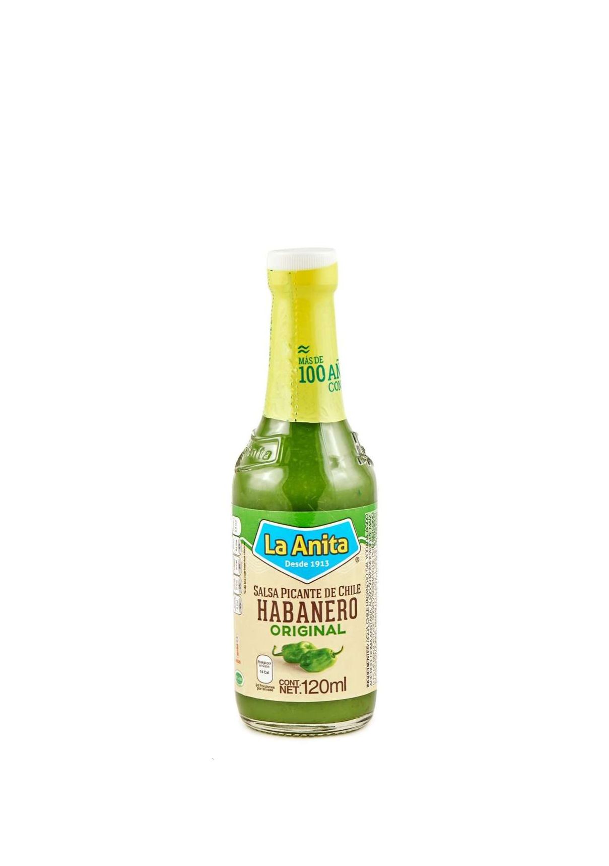 Salsa La Anita picante original de chile habanero verde 120 ml
