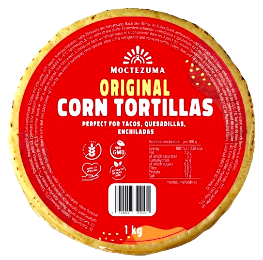 Tortillas Fraîches de Maïs 1kg / 15 cm - Moctezuma