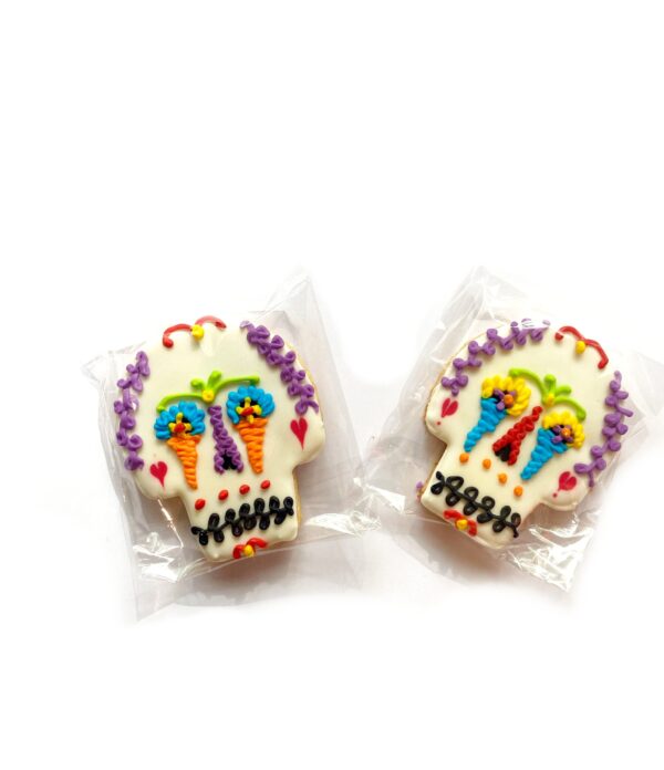 biscuits sablés décorés en tête de mort mexicaine "galletas de calaveritas"