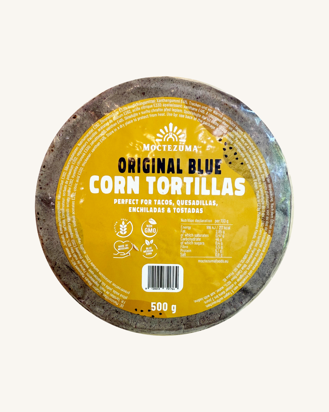 Tortillas Authentiques de Maïs Bleu 15cm, 500g