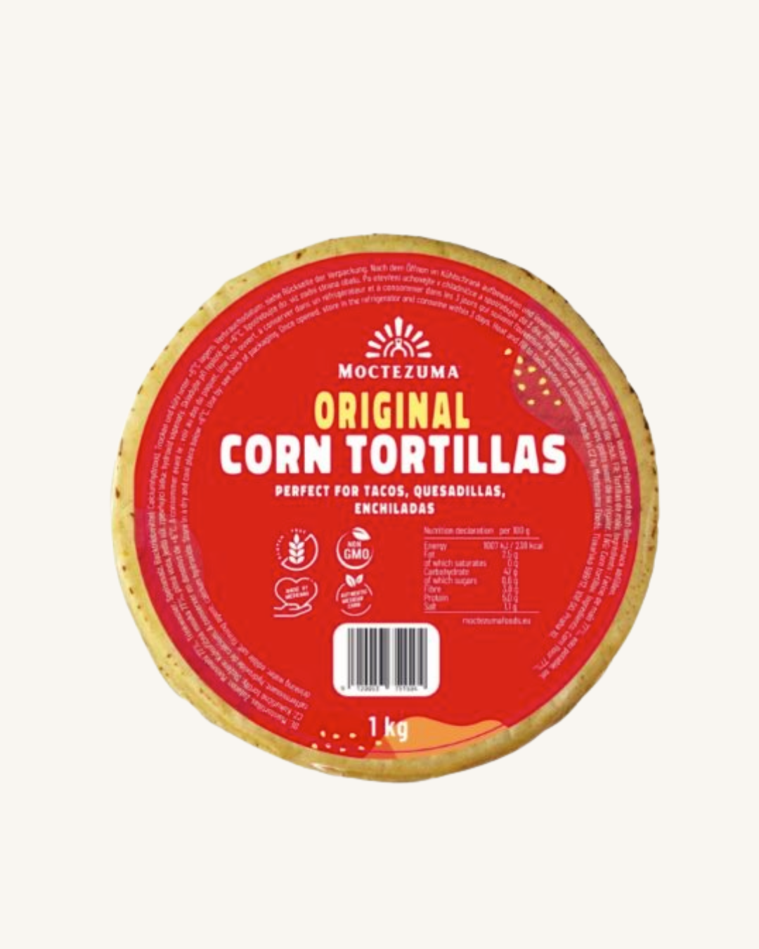 Tortillas Fraîches de Maïs 1kg / 15 cm - Moctezuma