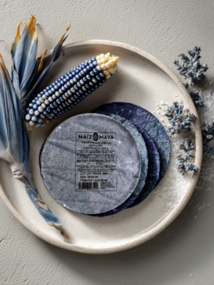 Tortillas de maïs bleu taqueras 12 cm Maiz Maya